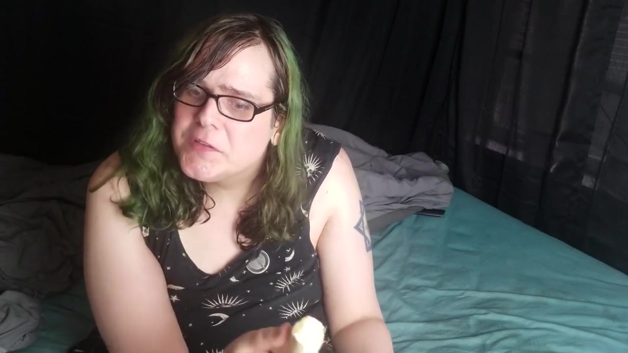 Trans Girl Seductively-ish Eats A Banana. (4k Uhd)