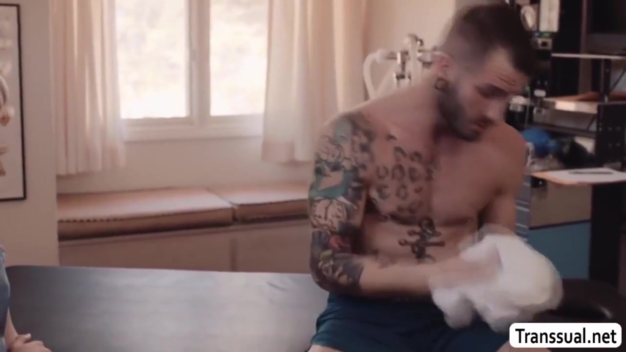 Injured Dude Analed Shemale Masseuse