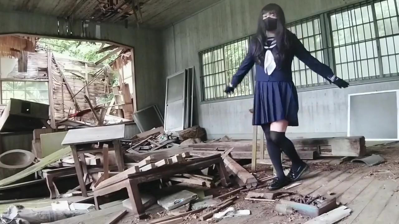Cute Transgender student 18+ Exposes Herself In The Open Air In An Abandoned Building