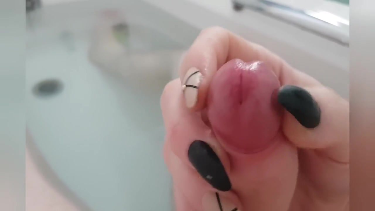 Cute Femboy Teases Cock With Long Nails Nail Cock Torture Big Cumshot!