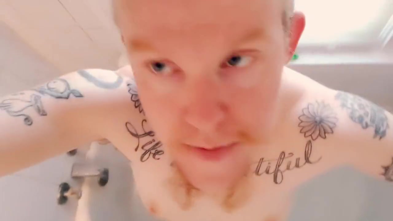 Trans Man Plays With His Erect Nipples Edging In Shower
