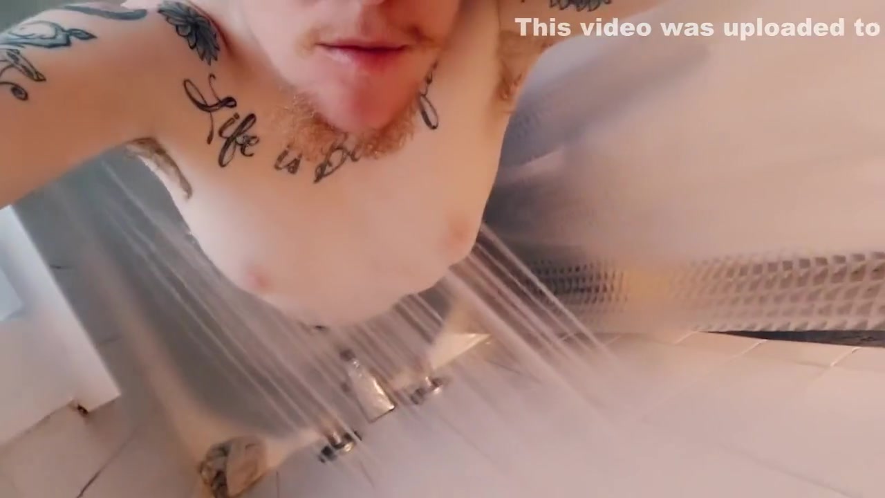 Trans Man Plays With His Erect Nipples Edging In Shower