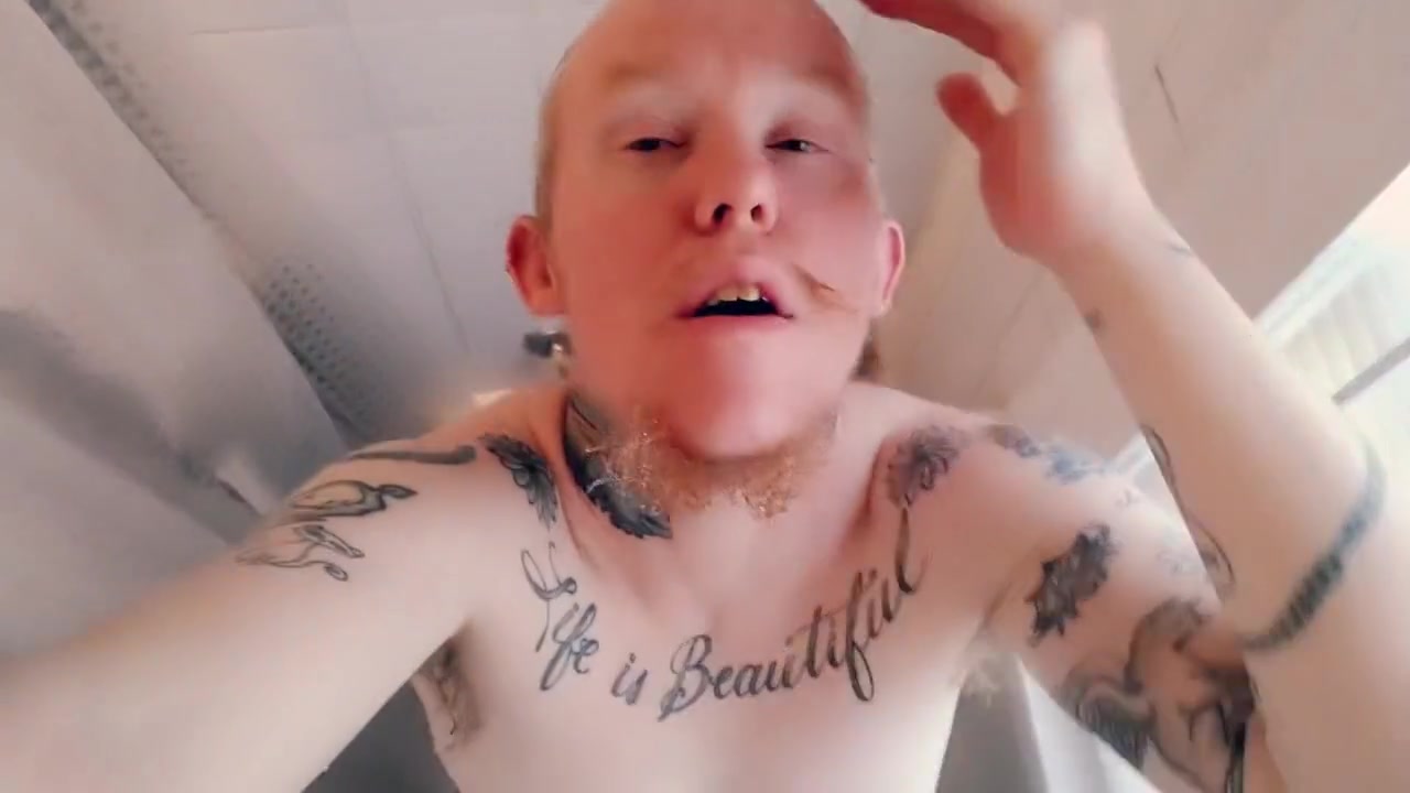 Trans Man Plays With His Erect Nipples Edging In Shower