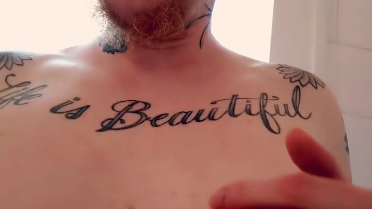 Trans Man Plays With His Erect Nipples Edging In Shower