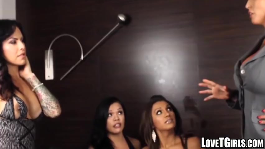Busty Milf Pornstar Ganged Banged By Three Hot Shemales