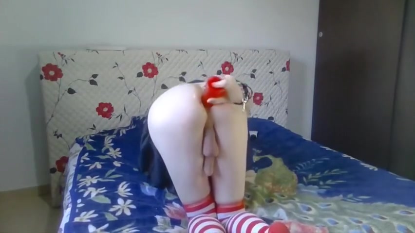 Horny Tranny Slave In Cosplay Fucks H
