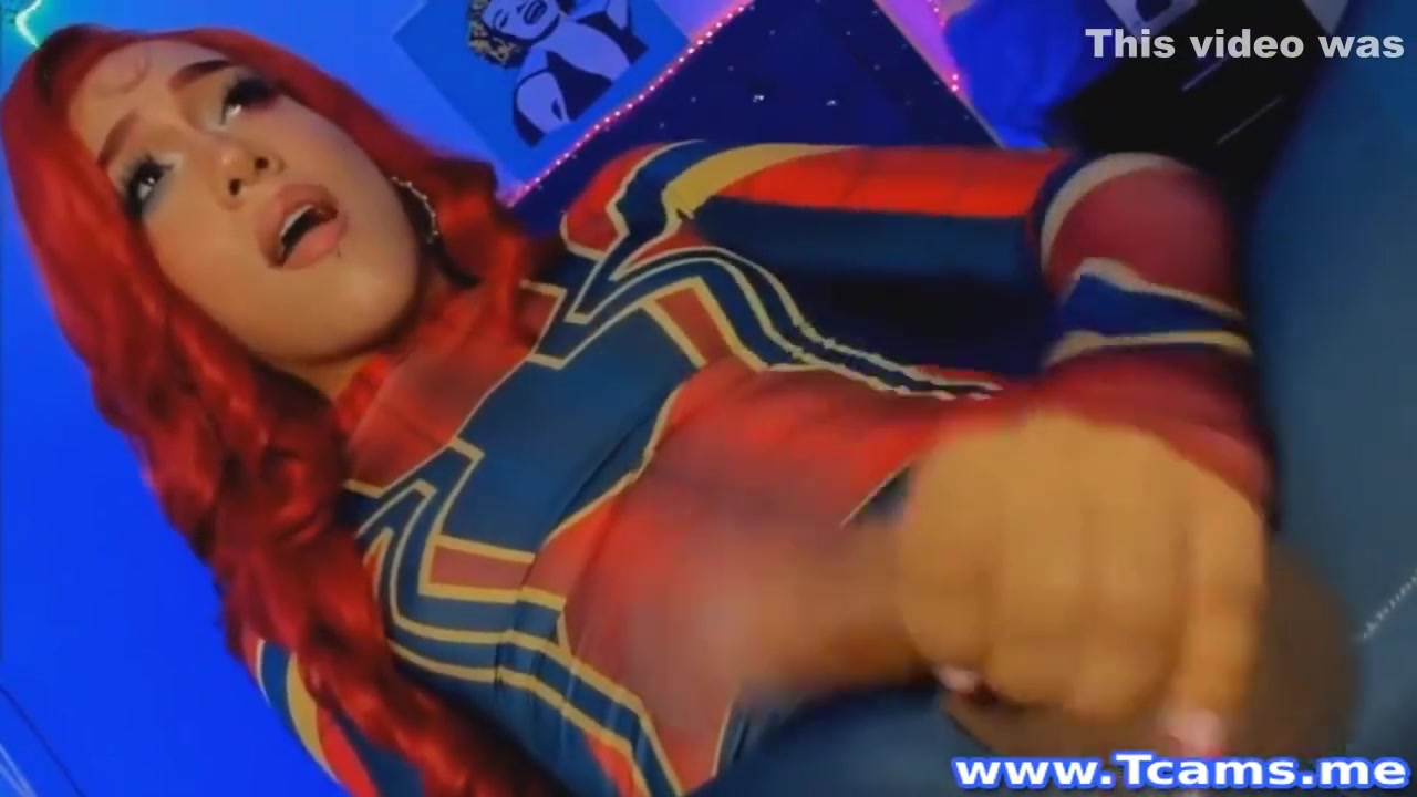 Shemale In Costume Masturbates Her Cock