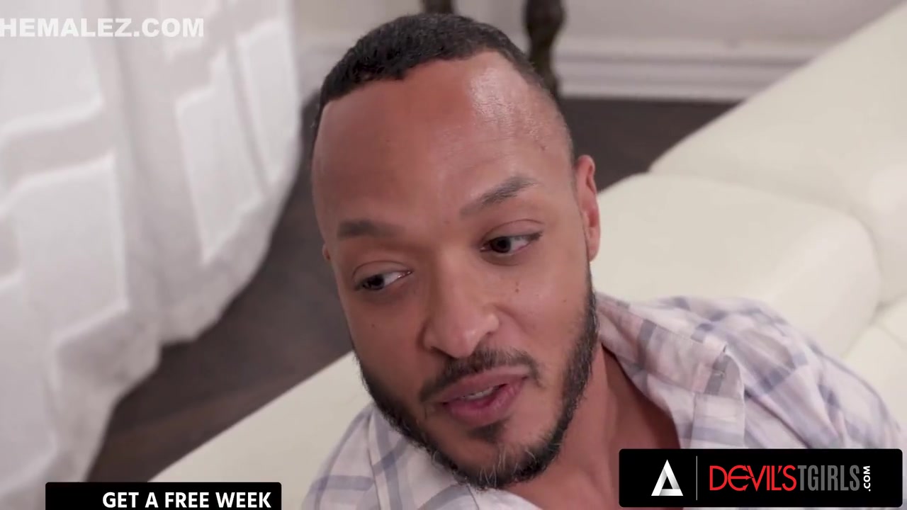 Sexy Trans In Pantyhose Fucks Black Man In The Ass And Cums On His Face With Tori Easton