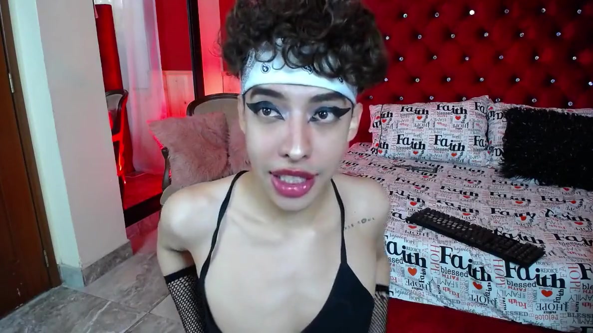 Beautiful Femboy Plays With A Condom And His Mouth