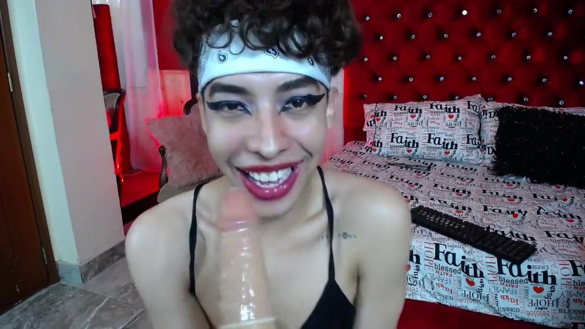 Beautiful Femboy Plays With A Condom And His Mouth