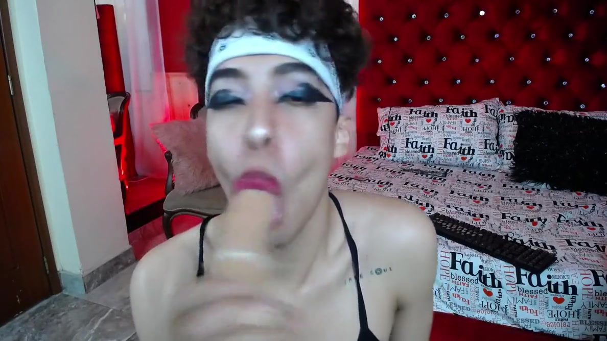 Beautiful Femboy Plays With A Condom And His Mouth