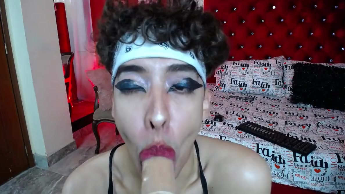 Beautiful Femboy Plays With A Condom And His Mouth