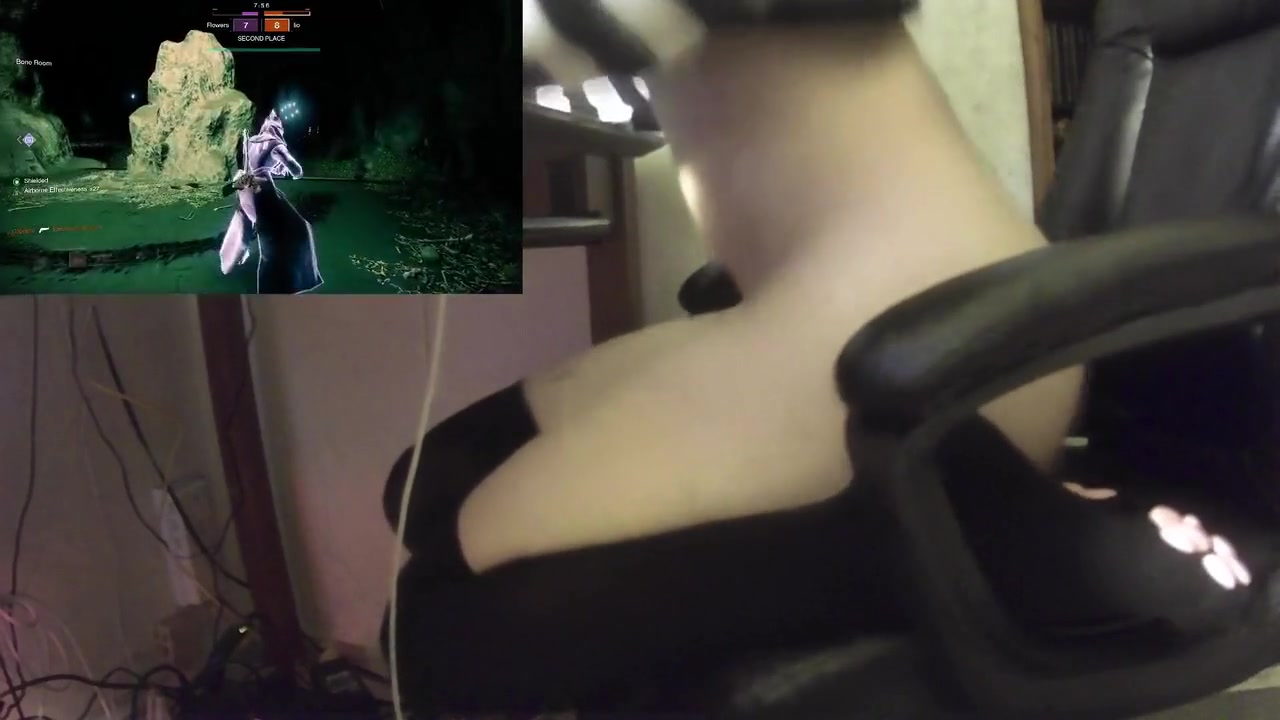 Femboy Plays Destiny While Riding Dildo