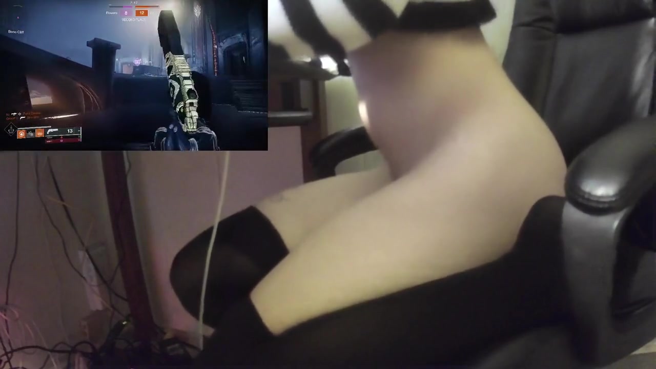 Femboy Plays Destiny While Riding Dildo