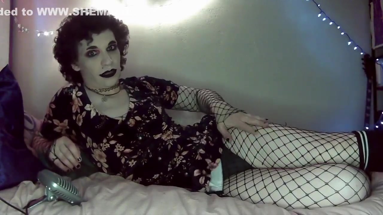 Goth Trans Girl Ripping Fishnets And Anal Play