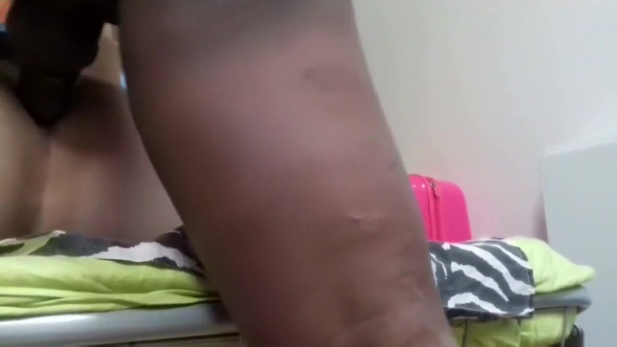 Black TS fucks white sissy