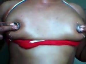 junior shemale candle wax nipples and cum shot