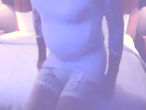 Trans bride stroking