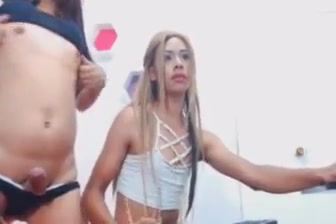Horny trannies loves to jerks on cam