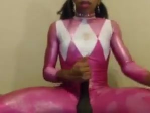 Pink power ranger big black cock