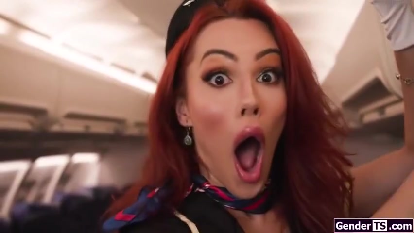 Ariel Demure - My Busty Latina Shemale Stewardess Has A Boner