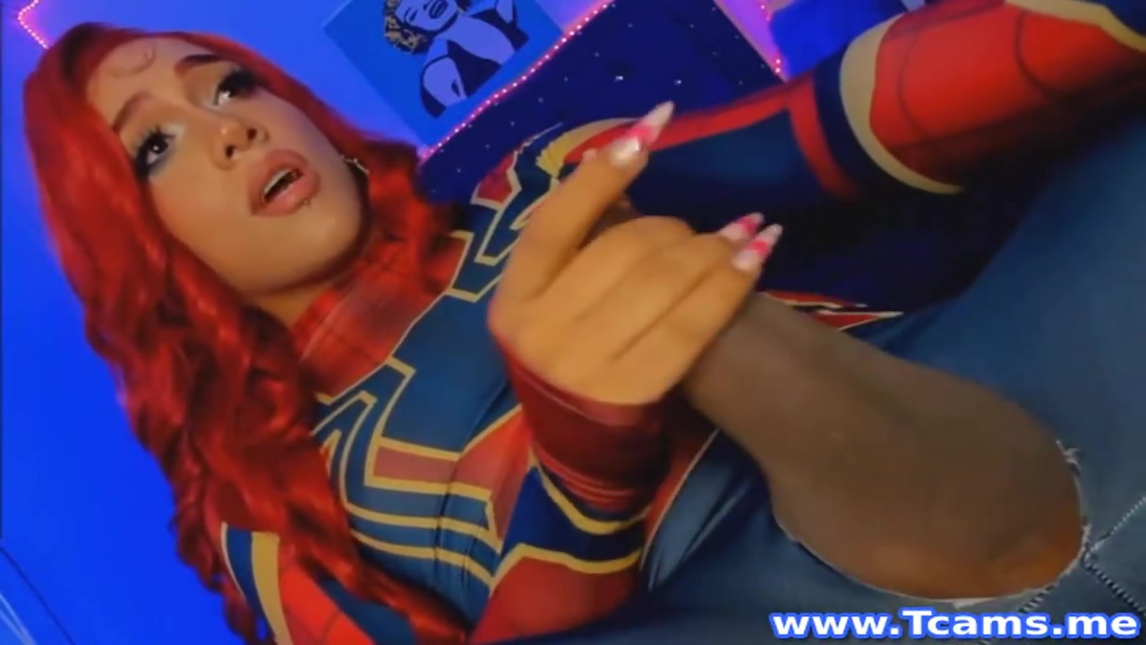 Shemale Model Wanking Her Hard Cock