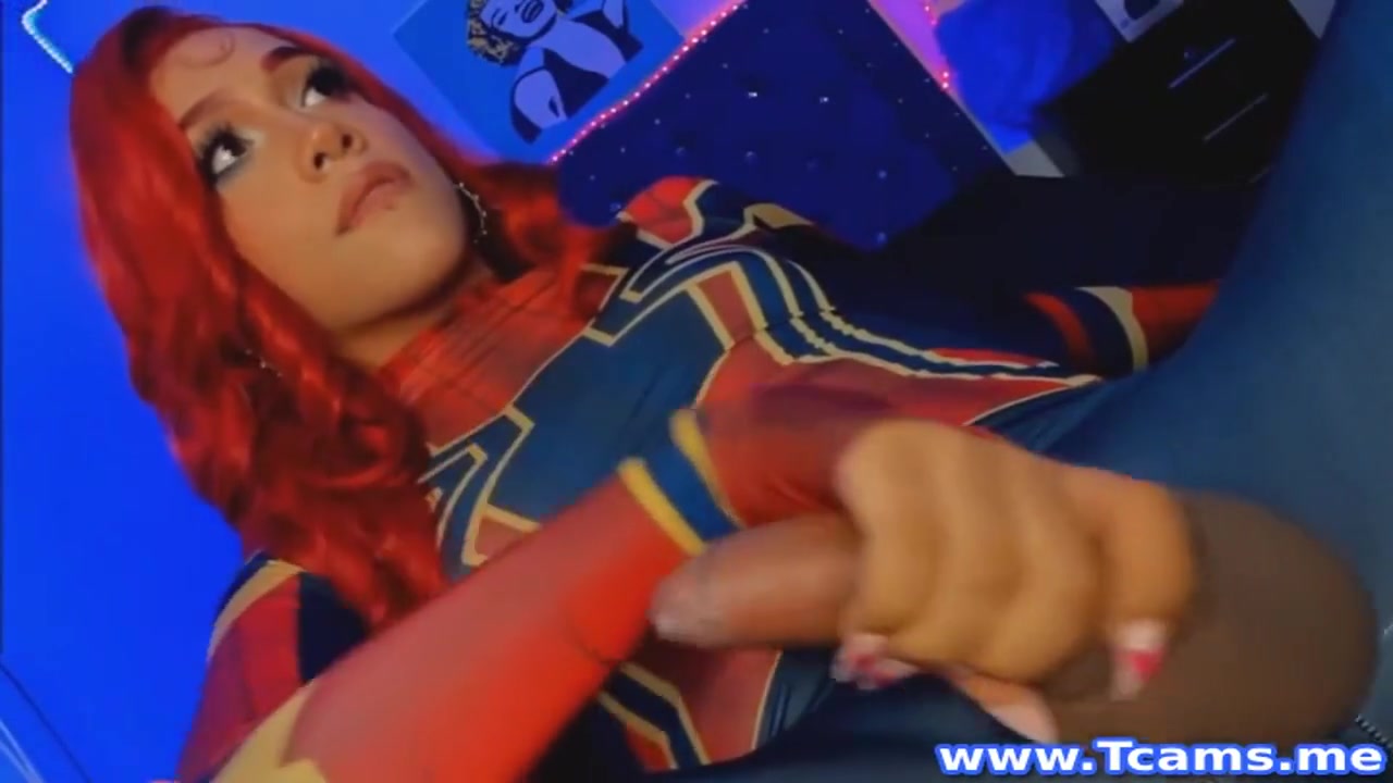 Shemale Model Wanking Her Hard Cock