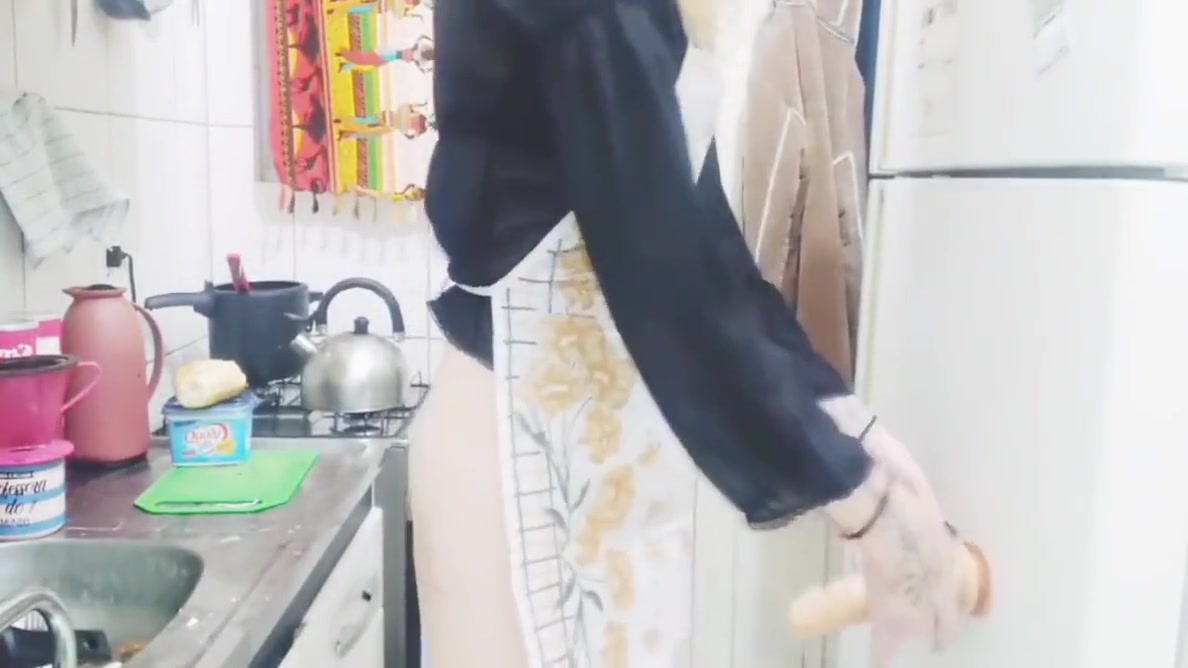 Sissy Aniya - Shemale Housewife Fucking The Dildo While Washing Dishes