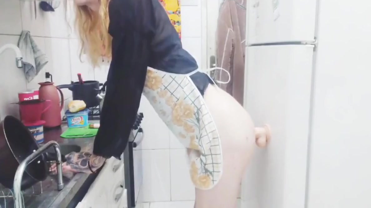 Sissy Aniya - Shemale Housewife Fucking The Dildo While Washing Dishes