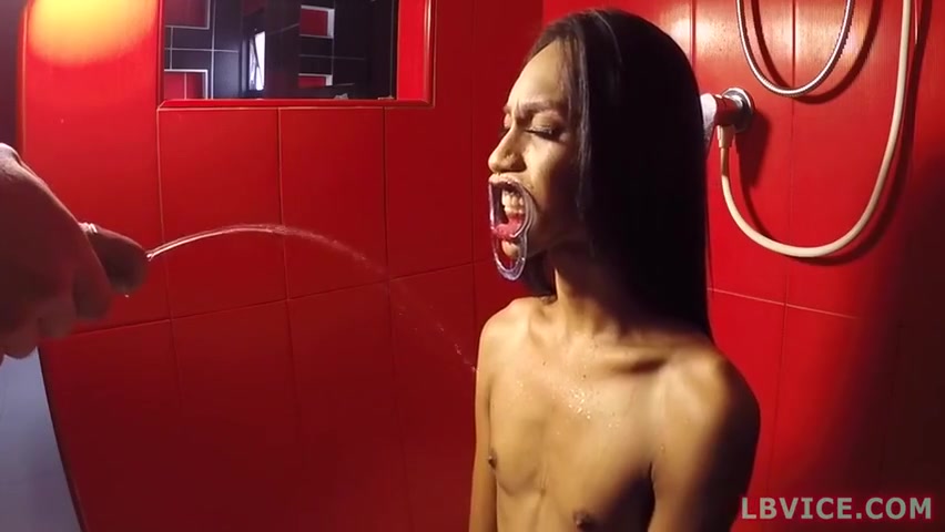 Ladyboy Gan Pissed On And Mouth Fucked