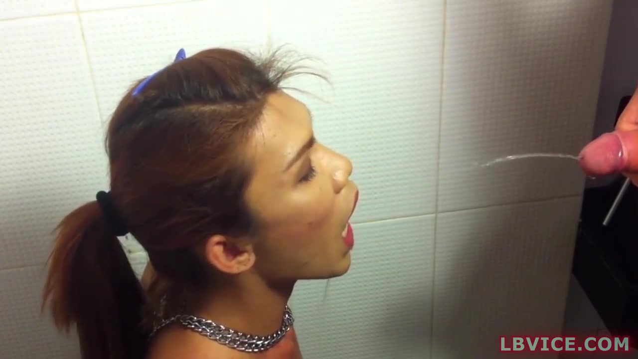 Pissed On Ladyboy Slut Mint Gives Blowjob