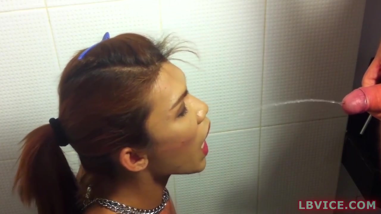 Pissed On Ladyboy Slut Mint Gives Blowjob