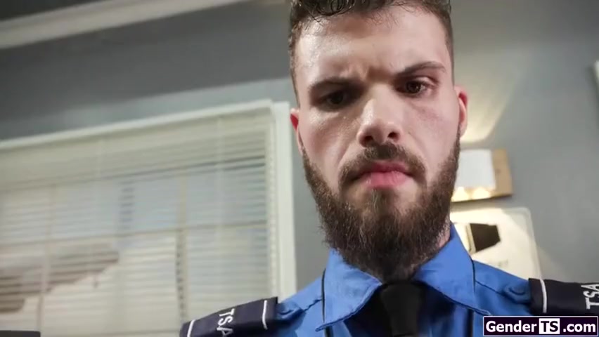 Busty Shemale Flight Attendant Barebacked By Customs Officer With Crystal Thayer