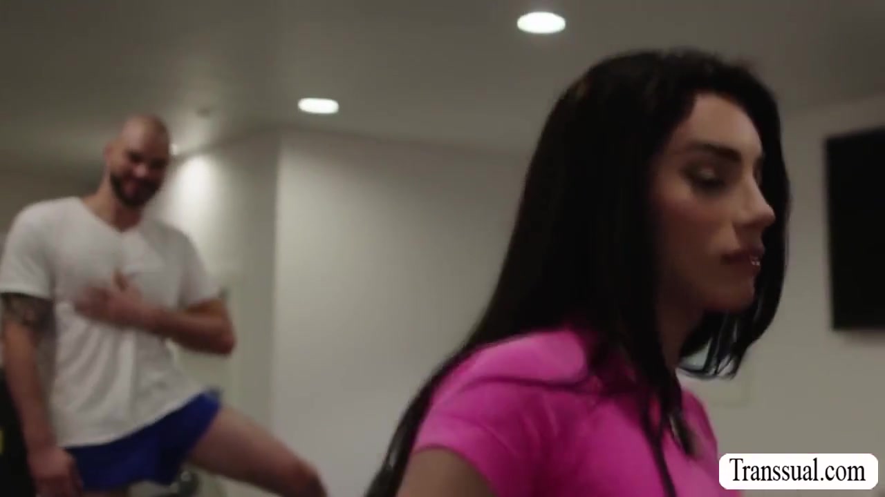 Bald Dude Analed Ts Goddess In The Gym