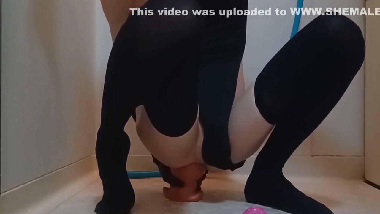 Anal Toys In Blackleotard And Huge Dildo Leotard