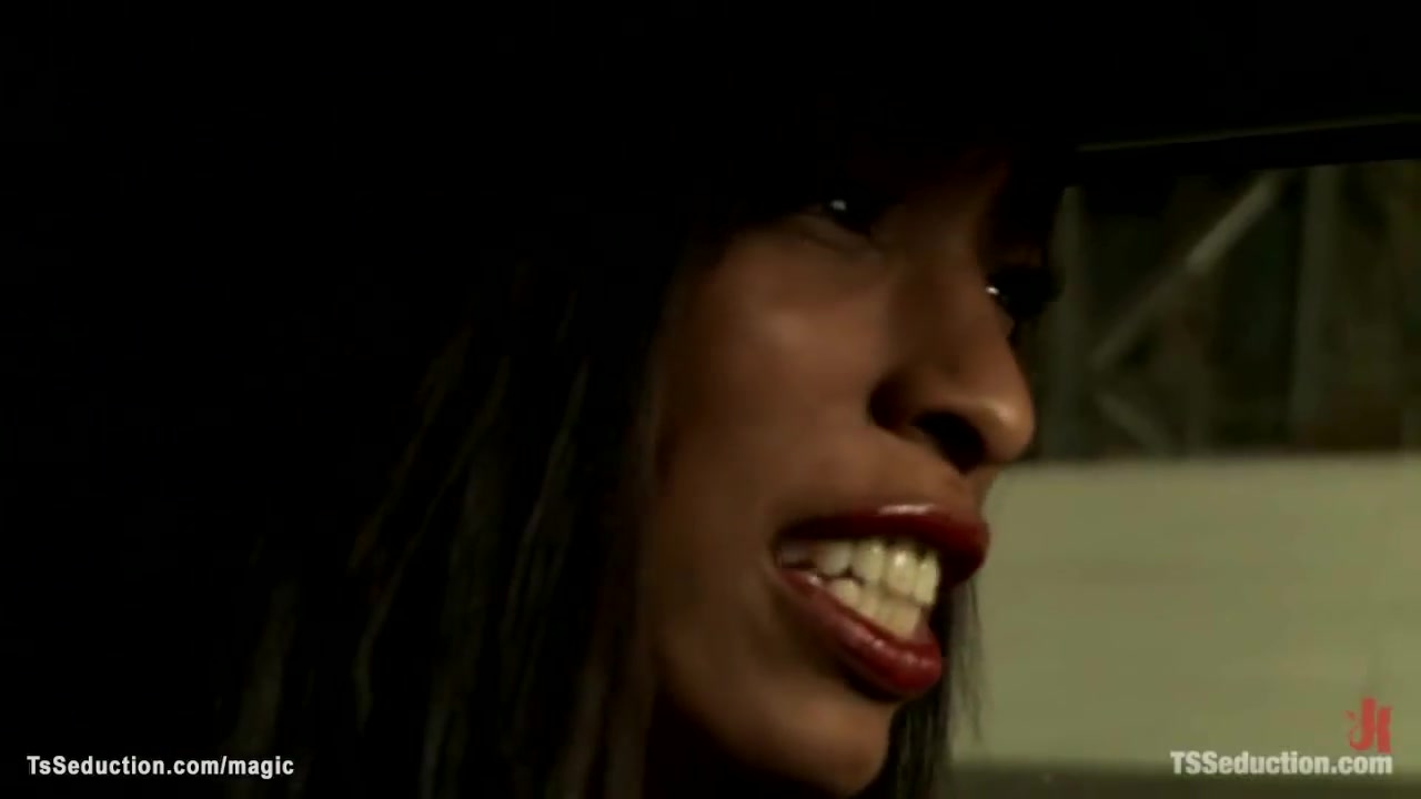 Buxom Black Tranny Fucks White Man