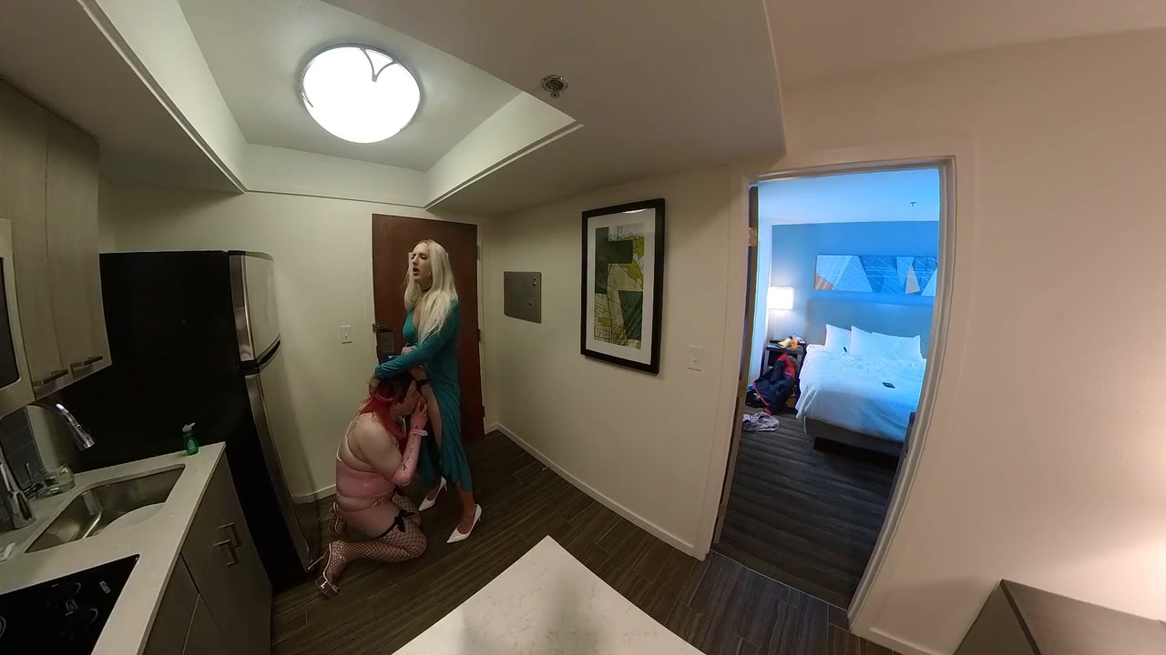 Sexy Trans Woman Sucking Crossdresser Cock In Kitchen
