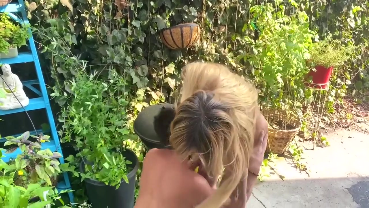 Ts Milf Fucking A Bodybuilder In The Garden And Cums In His Mouth