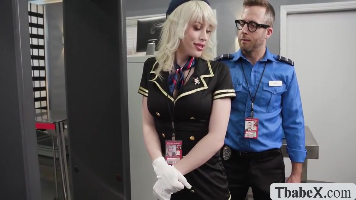 Shemale Flight Attendant Analed By Airport Security