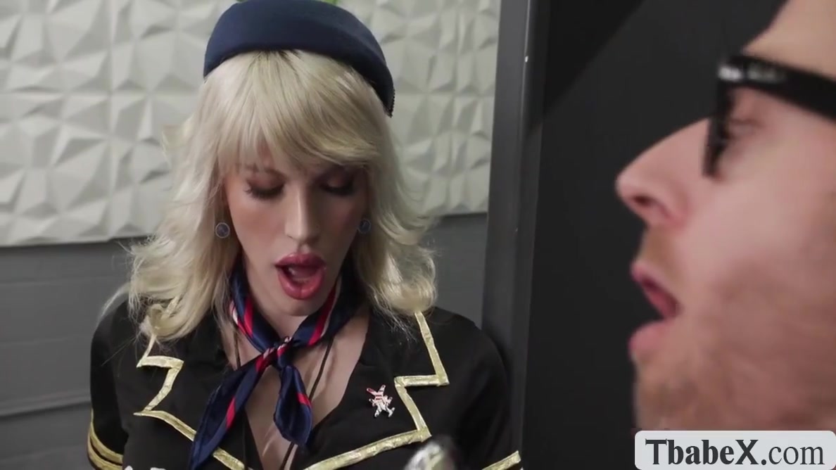 Shemale Flight Attendant Analed By Airport Security