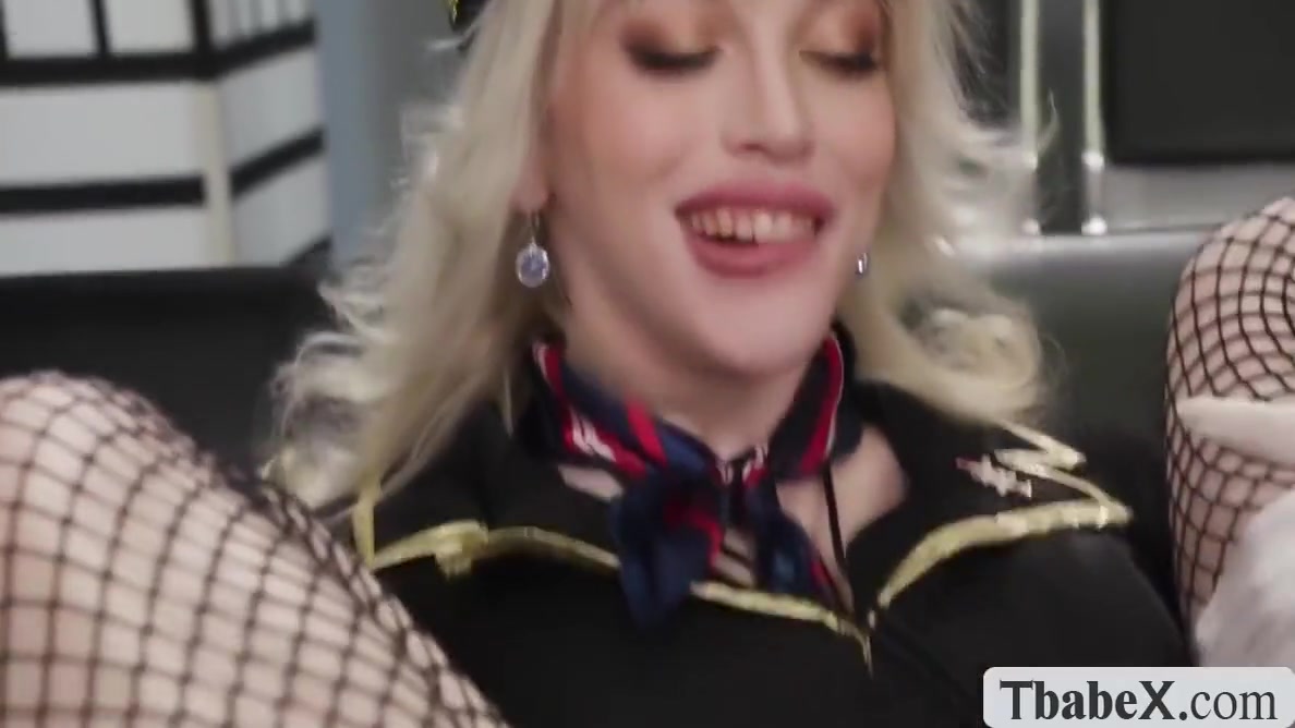Shemale Flight Attendant Analed By Airport Security
