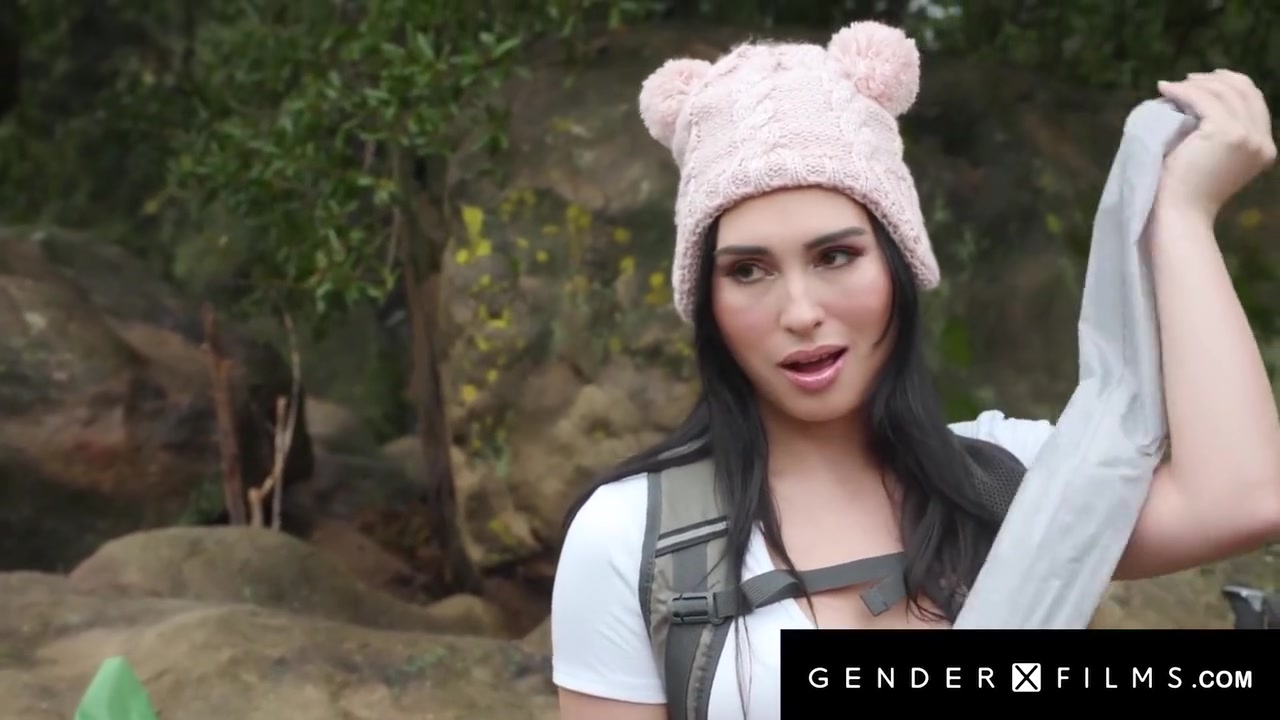 Trans Hottie Smashed Outdoors By Hunk During Camping Trip - Ember Fiera And King Noire