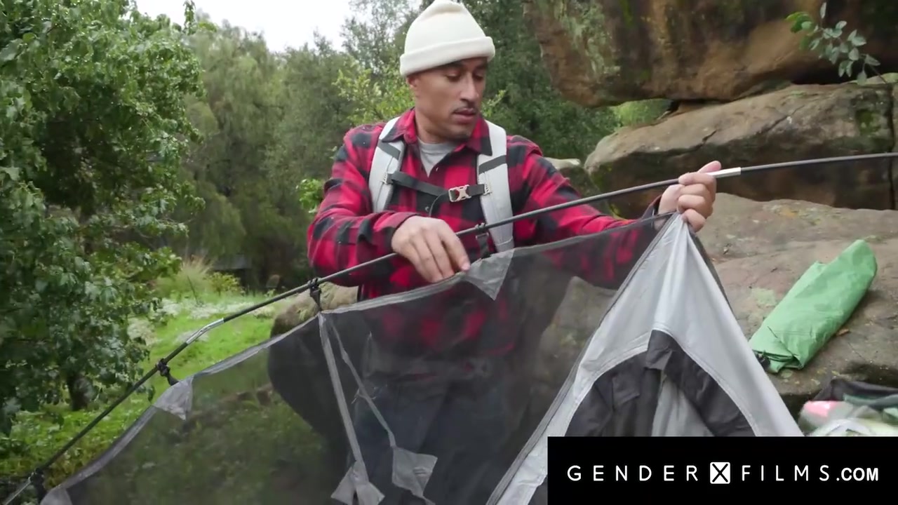 Trans Hottie Smashed Outdoors By Hunk During Camping Trip