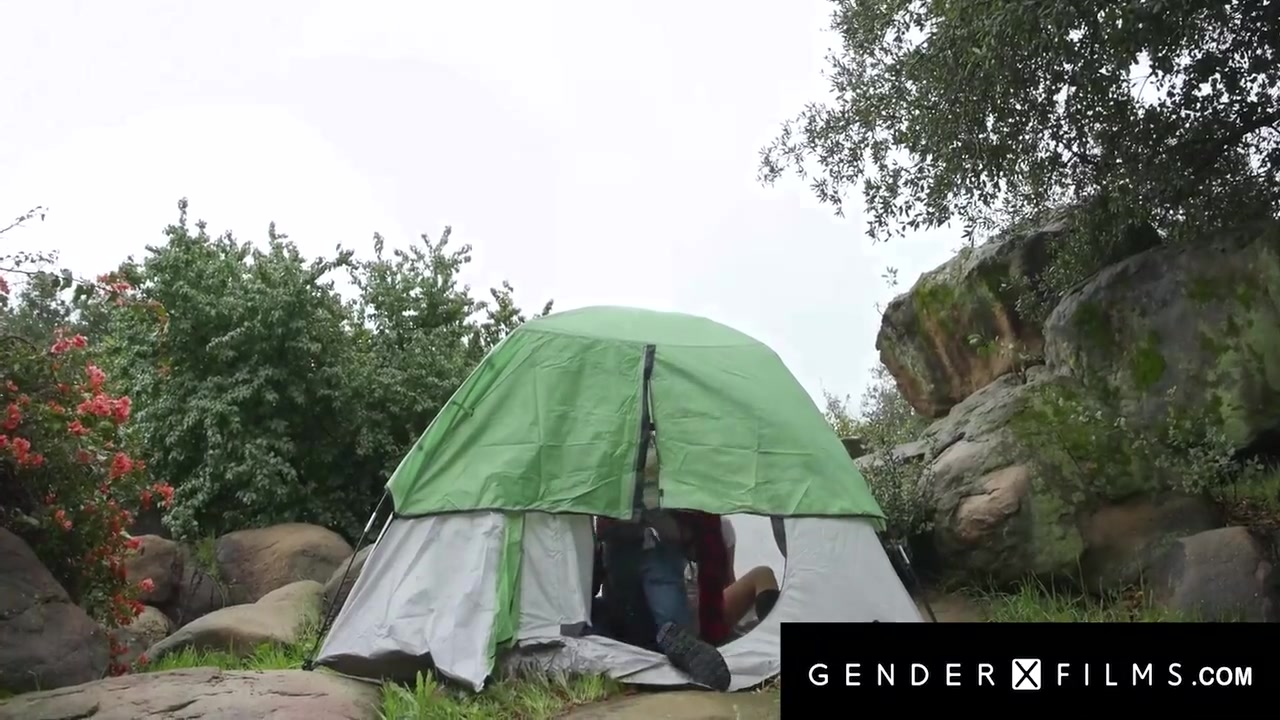 Trans Hottie Smashed Outdoors By Hunk During Camping Trip