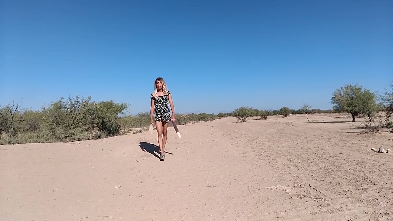 Sweet Hot Trans In Dress And Green Heels Likes To Get Naked In Public With Her Hot Ass And Penis Enjoy Her