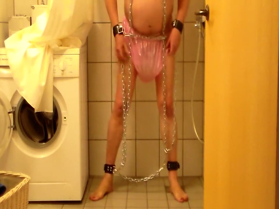 Sissy Sarah Pissing in her PVC Panties