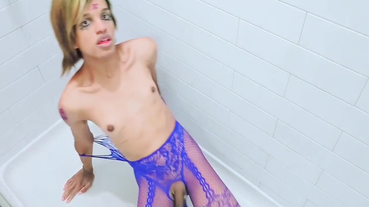 Sexy Trans Girl Preforms Hot Yoga In Electric Blue Bodystocking Sissy Ts Femboy Gymnast 14 Min