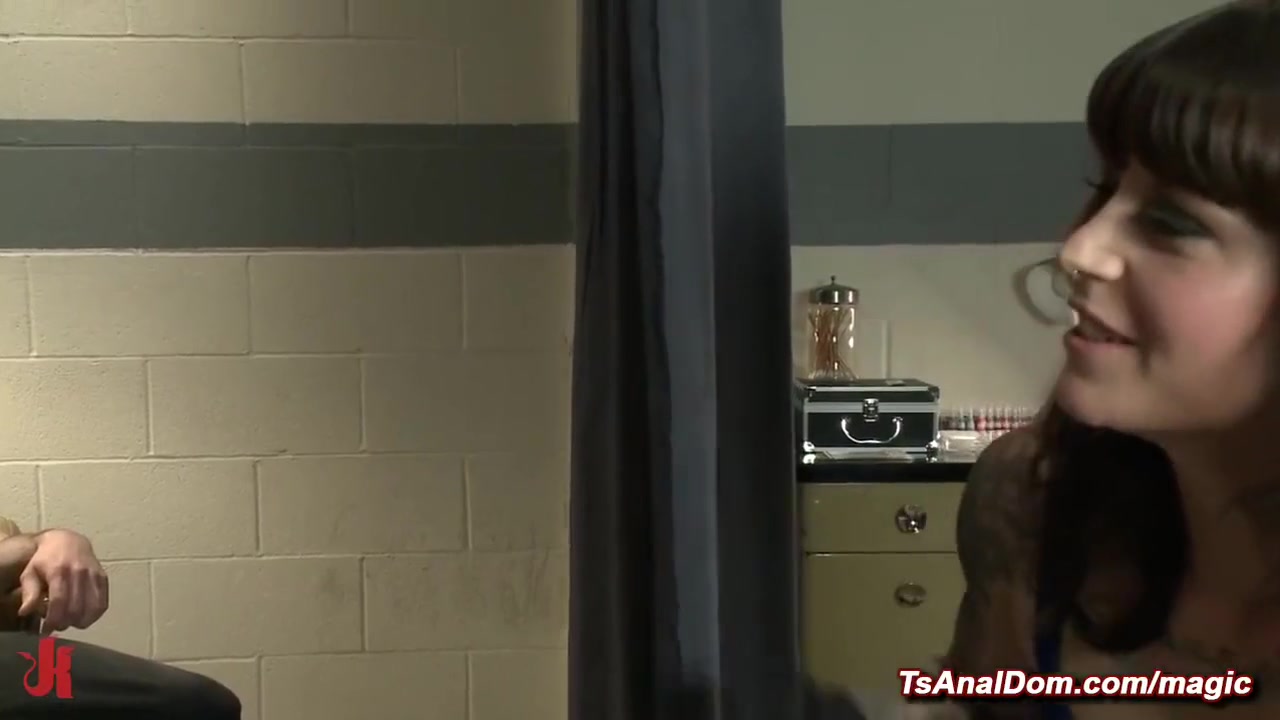 Shemale And Babe And Man In Threesome In Tattoo