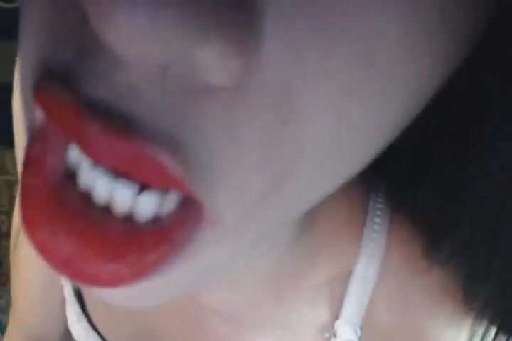 Skinny tranny strips and masturbates her cock