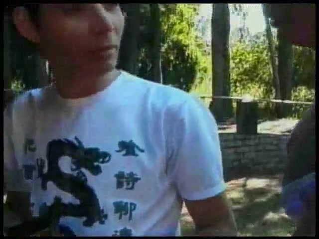 Blonde TS in outdoor action